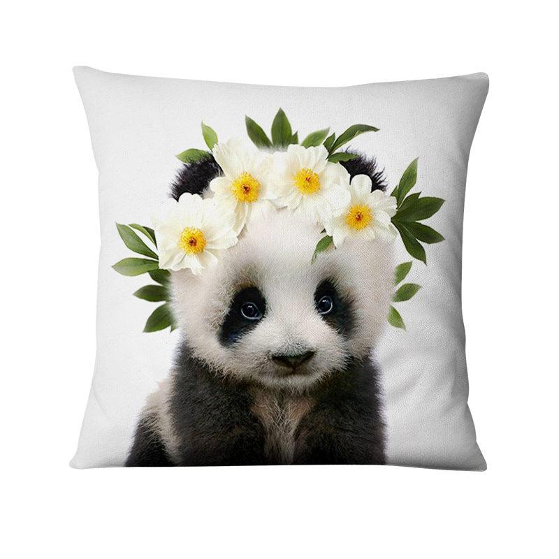 Cuscini arredo - cotone stampato - amanti degli animali panda verde