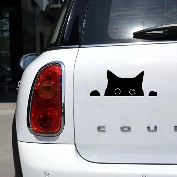 CK2800# 24*9cm Cat peeping funny car sticker vinyl decal white/black car auto stickers for car bumper window car decorations - Gufetto Brand 