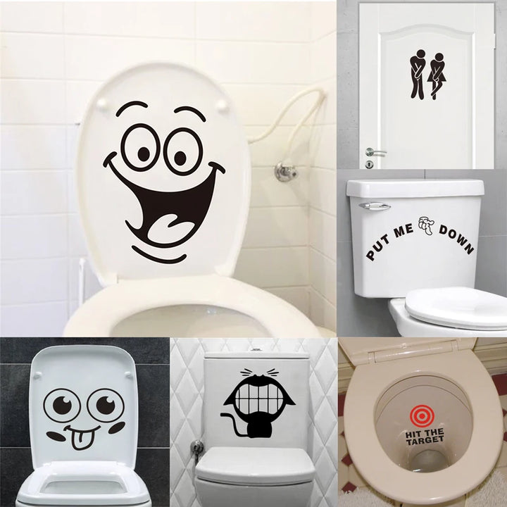 Funny Toilet Sign Stickers Bathroom Decoration Home Decals Art Waterproof Creative Wall Vinyl Posters - Gufetto Brand 