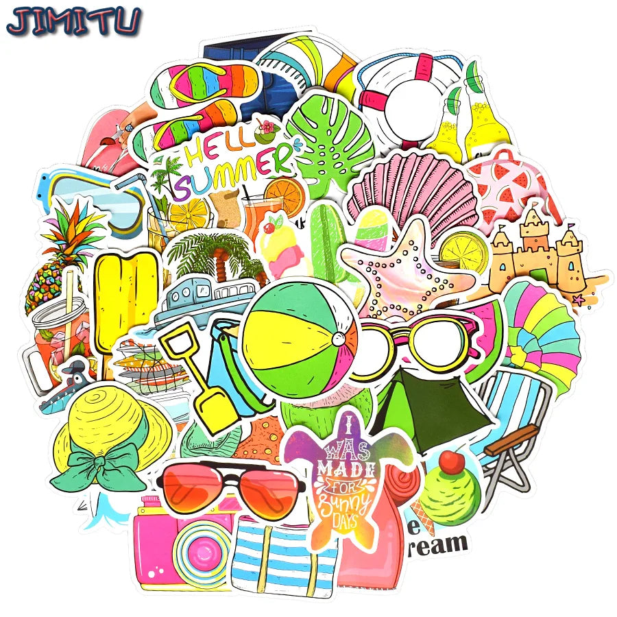 50PCS Summer Girls Stickers Aesthetic Cute Sticker Pack to Surfboard Guitar Laptop Bike Car Luggage Waterproof Anime Vsco Decals - Gufetto Brand 