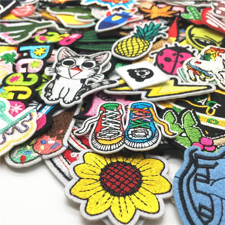 30PCS/lot Embroidery Patches Mixed Random Cute Cartoon Iron On Patches for Clothing Stickers On Clothes Kids Jeans Summer Style - Gufetto Brand 