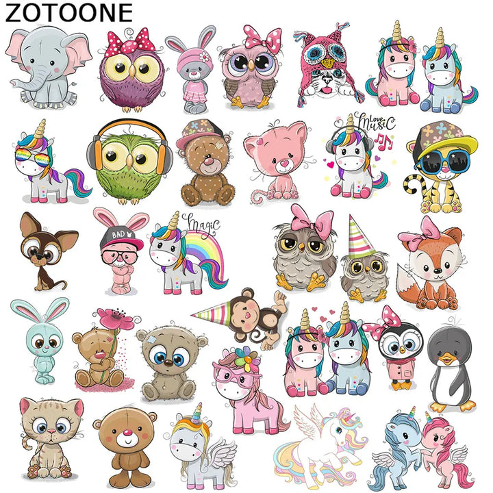 ZOTOONE DIY Thermo Stickers Iron on Transfers Patches for Clothing Cute Animal Owl Heart Transfers Patch for Children's Clothes - Gufetto Brand 