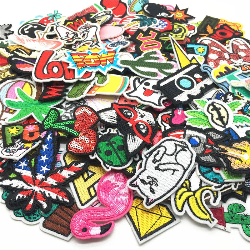 30PCS/lot Embroidery Patches Mixed Random Cute Cartoon Iron On Patches for Clothing Stickers On Clothes Kids Jeans Summer Style - Gufetto Brand 