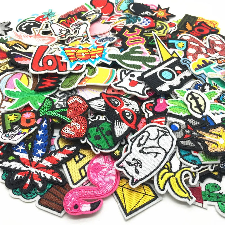 30PCS/lot Embroidery Patches Mixed Random Cute Cartoon Iron On Patches for Clothing Stickers On Clothes Kids Jeans Summer Style - Gufetto Brand 