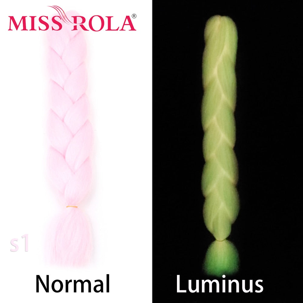 Miss Rola sintetico 24 pollici 100G all'ingrosso singolo colore Ombre incandescente estensione dei capelli torsione trecce jumbo capelli Kanekalon per le donne - Gufetto Brand 