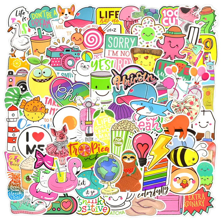 150 PCS Graffiti Anime Stickers Toys for Children Kawaii Fashion Girl Style Decals Sticker DIY Laptop Luggage Bike Water Bottle - Gufetto Brand 