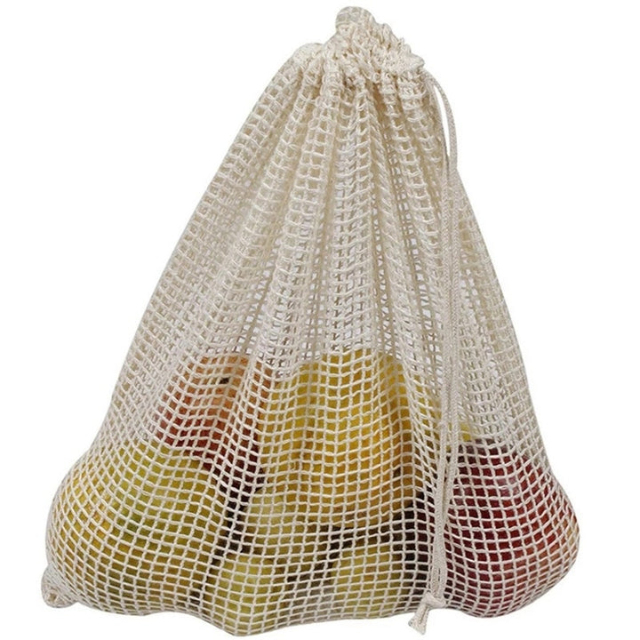 Sacchetti riutilizzabili in rete di cotone per verdure, frutta, cibo, cucina, lavabile, griglia, borsa ecologica, organizer da cucina - Gufetto Brand 