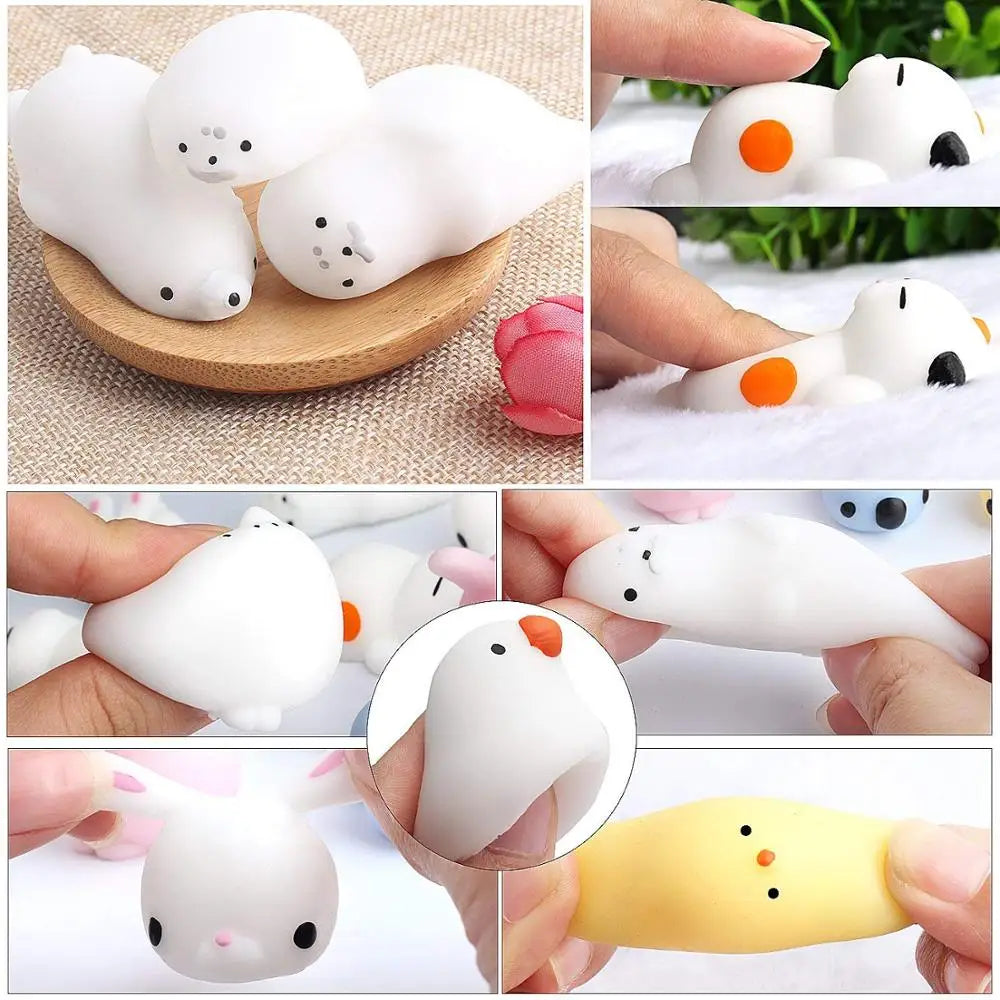 Kawaii Mochi Squishy Pack Mini Animal Antistress Ball Squeeze Toys Squishi Rising Stress Relief Squishy Toy Pets Fun Gifts Kids