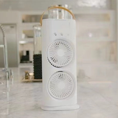 Ventilatore a spruzzo a doppia estremità Umidificatore portatile Ventilatore Condizionatore d'aria Domestico Piccolo dispositivo di raffreddamento dell'aria Idroraffreddamento Regolazione dell'aria portatile