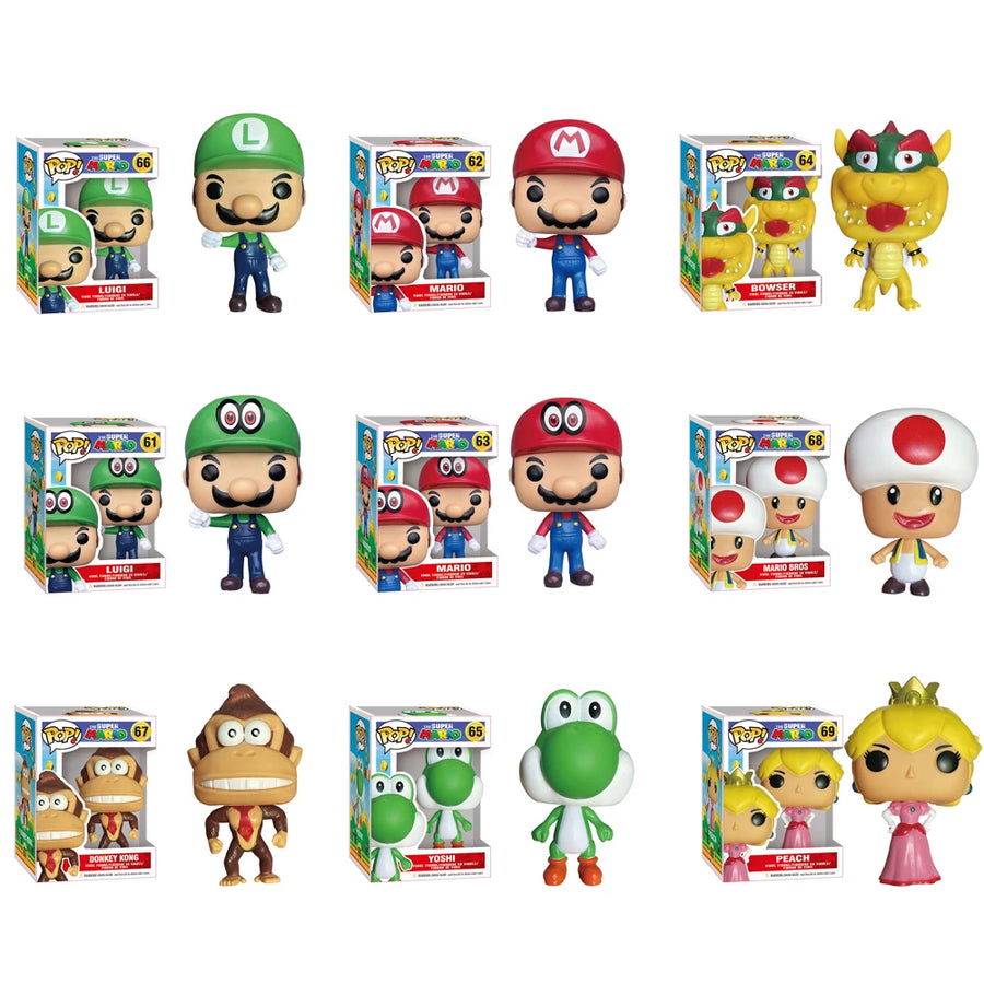 Funko Pop Super Mary Action figure Toys Manio Bros luigi Yoshi Donkey Kong  Anime Model Pop Vinyl Action Figure Collection Toys - Gufetto Brand 