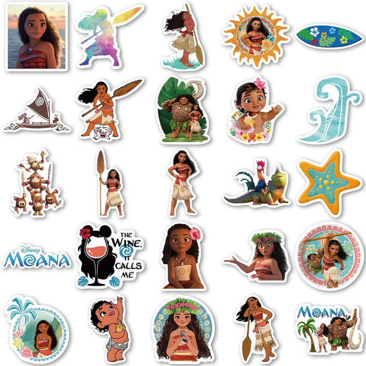 10/30/50/100PCS Cartoon Disney Movie Moana Graffiti Stickers DIY Laptop Luggage Scrapbook Bike Phone Waterproof Sticker Decal - Gufetto Brand 