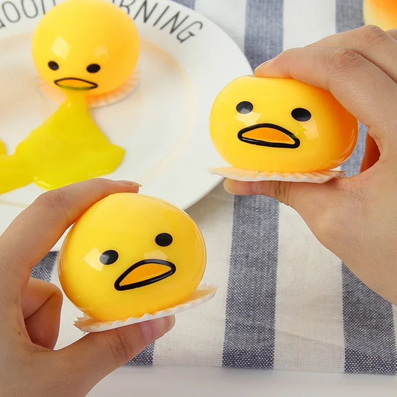 Puking Egg Yolk Stress Ball with Yellow Goop Relieve Stress Toy Funny Squeeze Tricky AntiStress Disgusting Egg Toy Kids Gift