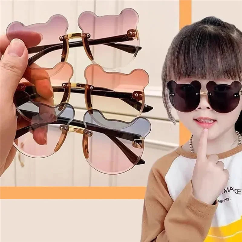 Kids Sun Sunglasses Bear Shape Children Glasses Trendy Girls Cartoon Eyeglasses Shades Driver Anti-Glare Boys Cartoon Sunglasses - Gufetto Brand 