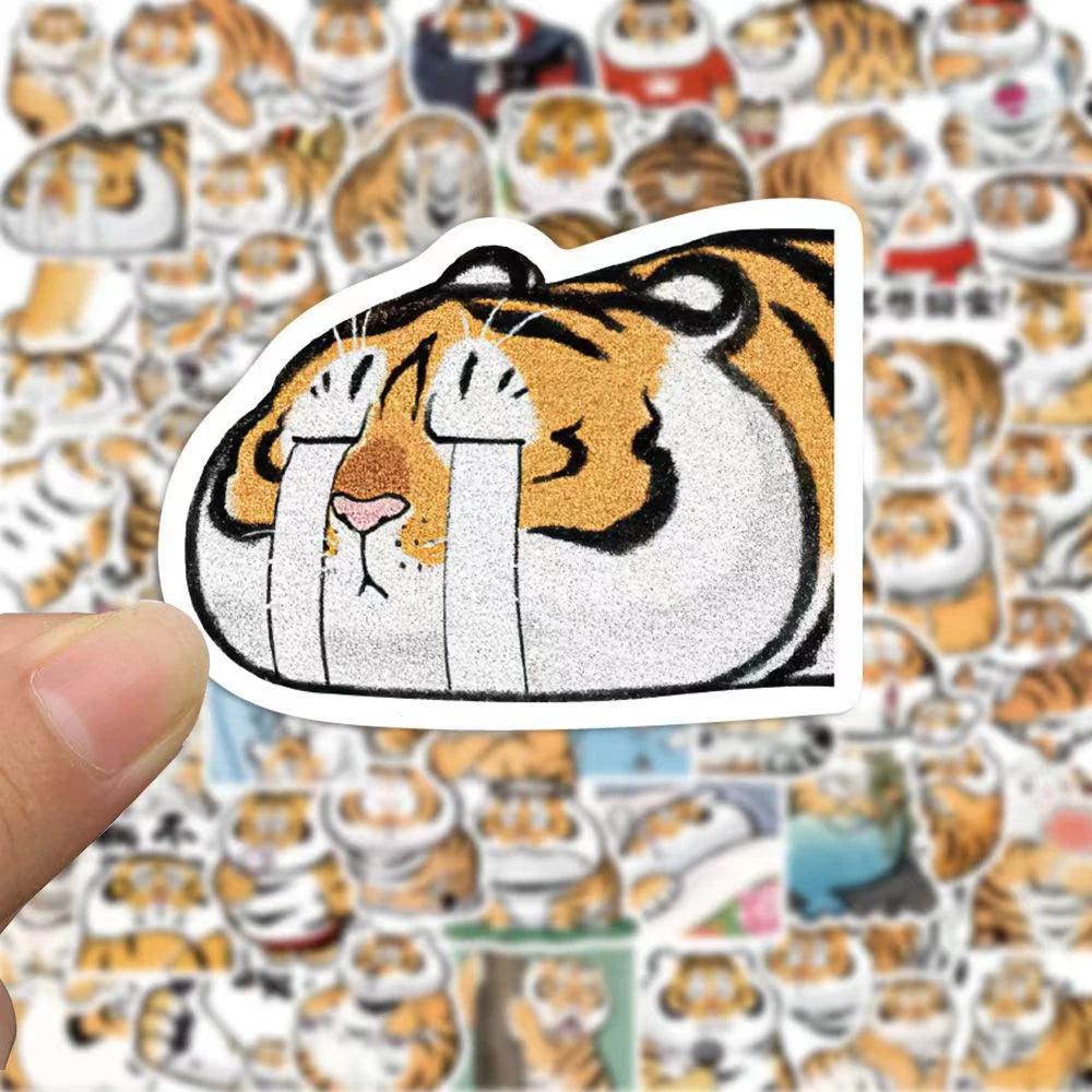 10/30/50PCS Cartoon Cute Fat Tiger Animal Creative Graffiti Sticker Bike Skateboard Car Helmet Laptop Computer Wholesale - Gufetto Brand 