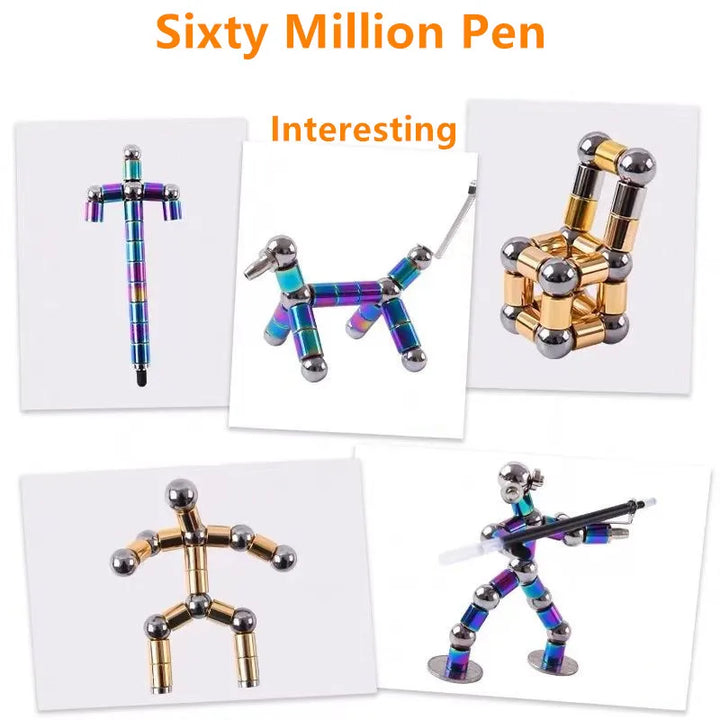 Antistress Fidget Pen With Magnetic Stylus Pen Writing Deformable Toy Stress Reliever Finger Spinning Gifts