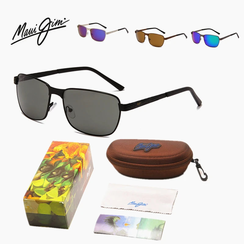 Maui Jim Fashion Gradient Sunglasses for Men Big Frame Pilot Sun Glasses Brand Design Anti-reflective Lunette De Soleil Homme - Gufetto Brand 