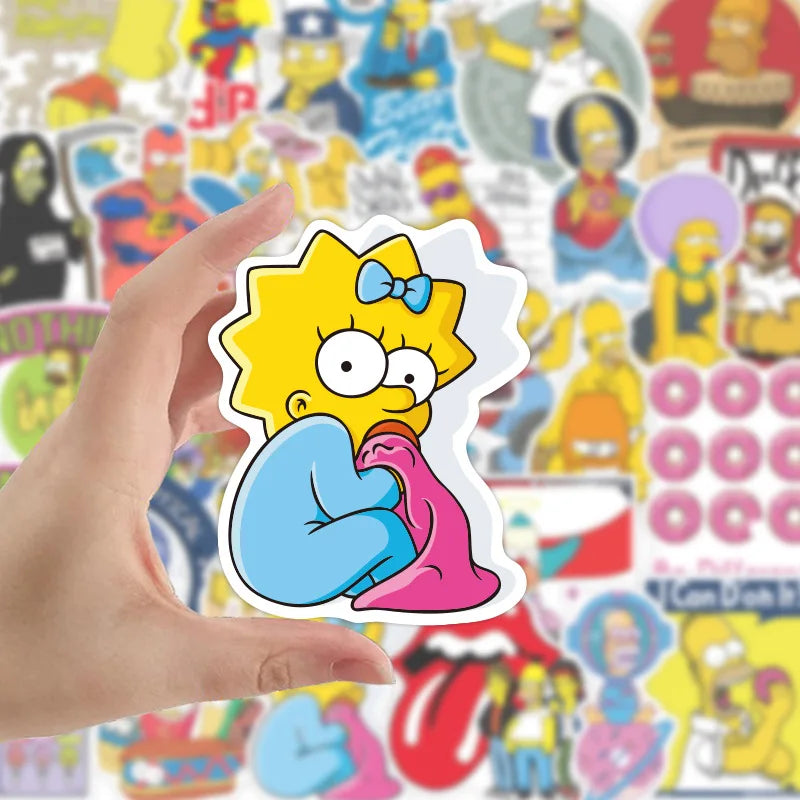 50PCS Cartoon Animation New Simpson Family Waterproof Sticker - Gufetto Brand 