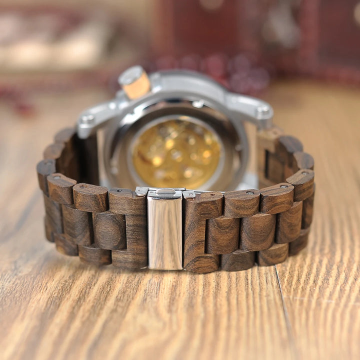 BOBO BIRD Wood Mechanical Watch Men Relogio Masculino Big Mens Watches Top Brand Luxury Timepieces erkek kol saati Customized - Gufetto Brand 