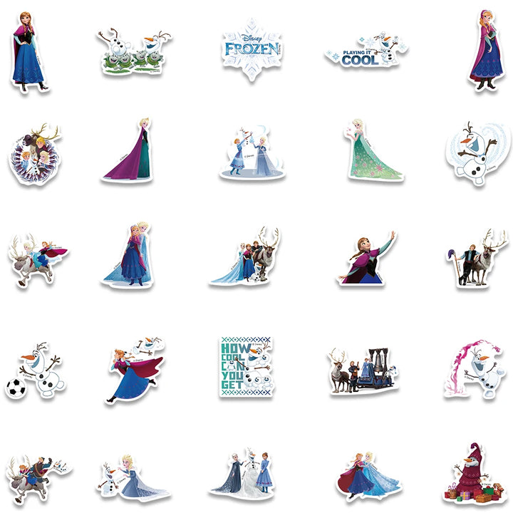 50pcs Disney Frozen Elsa Princess Stickers Aesthetic Graffiti Decals For Kids Laptop Luggage Skateboard Scrapbook Sticker - Gufetto Brand 