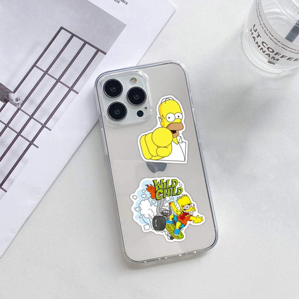 10/30/50/100pcs Cartoon Anime Comedy Simpson Family Stickers Decals DIY Laptop Skateboard Car Waterproof Funny Kids Sticker Toys - Gufetto Brand 