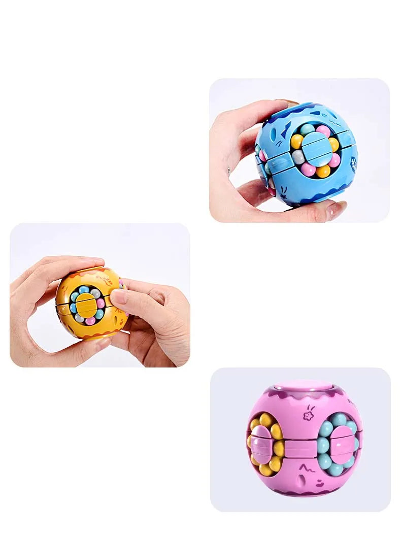 Rotating Bean Intelligence Fingertip Cube for Kids Finger Gyro Antistress Cube Learning Educational Magic Disk Toy Children