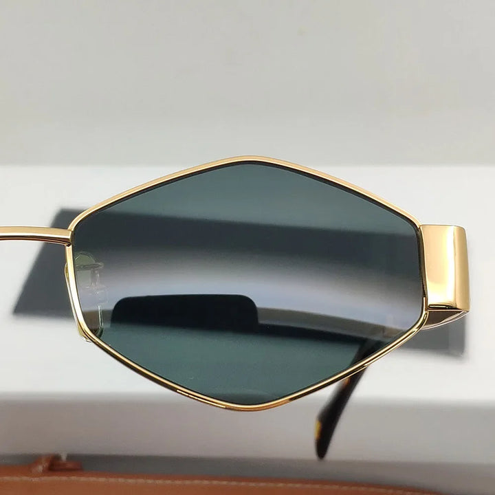 2024 New Aesthetic quadrilateral Metal Frame Sunglasses For Women Brand Designer Futuristic Summer Ladies For Sun Glasses UV400 - Gufetto Brand 