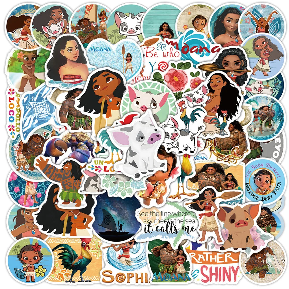 10/30/50/100PCS Cartoon Disney Movie Moana Graffiti Stickers DIY Laptop Luggage Scrapbook Bike Phone Waterproof Sticker Decal - Gufetto Brand 