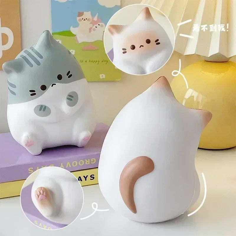 New Cat Stress Relief Squishy Toy PU Squeeze Antistress Table Ornaments Reliever Toys Plastic Shape Knead, Release Stress Toy