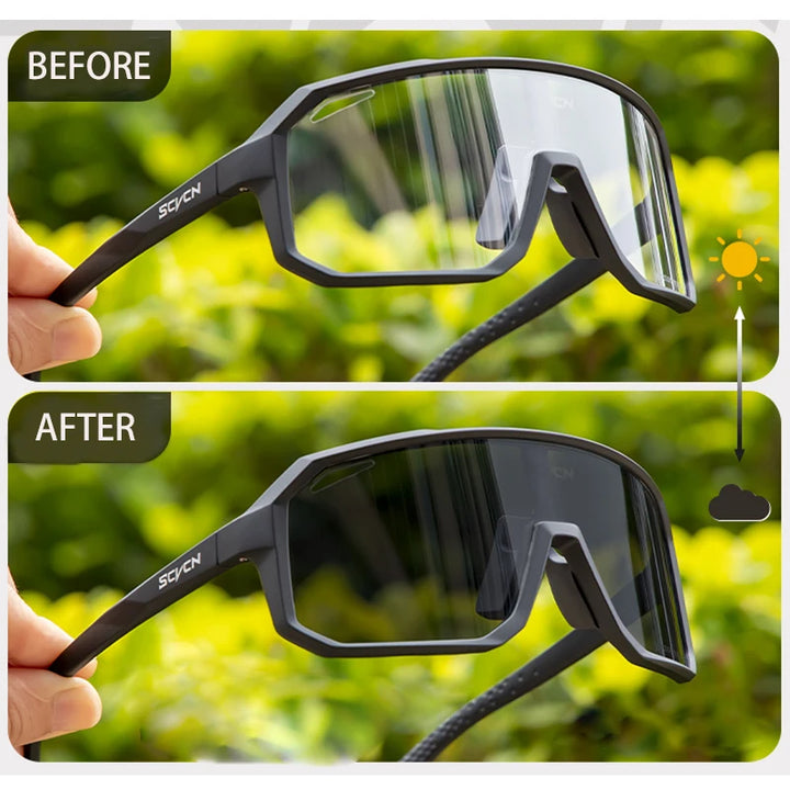 Photochromic Men's UV400 Cycling Sunglasses Women Sports Running Eyewear for Men Glasses Road Mountain Bike Bicycle Goggles - Gufetto Brand 