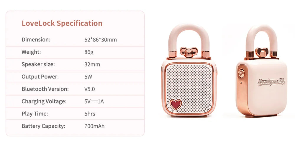 Divoom LoveLock Mini Retro White Noise Sleep Aid Wireless Bluetooth Speaker Portable Bedroom 스피커 רמקול נייד bluetooth עוצמתי