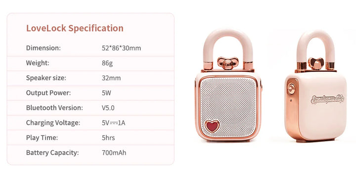 Divoom LoveLock Mini Retro White Noise Sleep Aid Wireless Bluetooth Speaker Portable Bedroom 스피커 רמקול נייד bluetooth עוצמתי