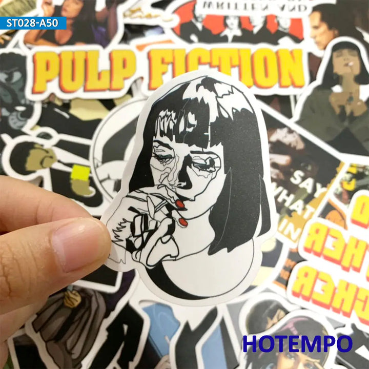 50pcs Classic Movie Pulp Fiction Mix Pattern Shape Graffiti Decals Stickers Pack for Phone Laptop Luggage Skateboard Car Sticker - Gufetto Brand 