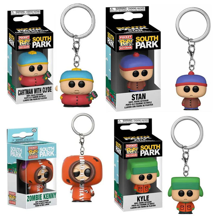 5 New Styles Funko POP Pocket Keychain South Park Kyle Stan Zombie Kenny Cartman PVC Model Toys for Children Birthday Gift - Gufetto Brand 
