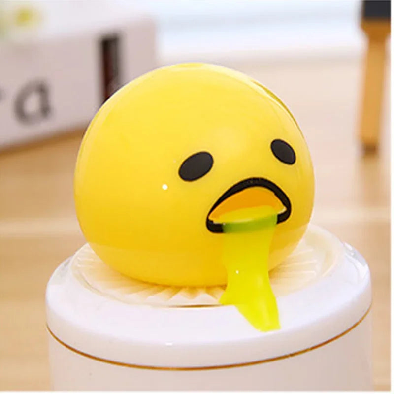 Puking Egg Yolk Stress Ball with Yellow Goop Relieve Stress Toy Funny Squeeze Tricky AntiStress Disgusting Egg Toy Kids Gift