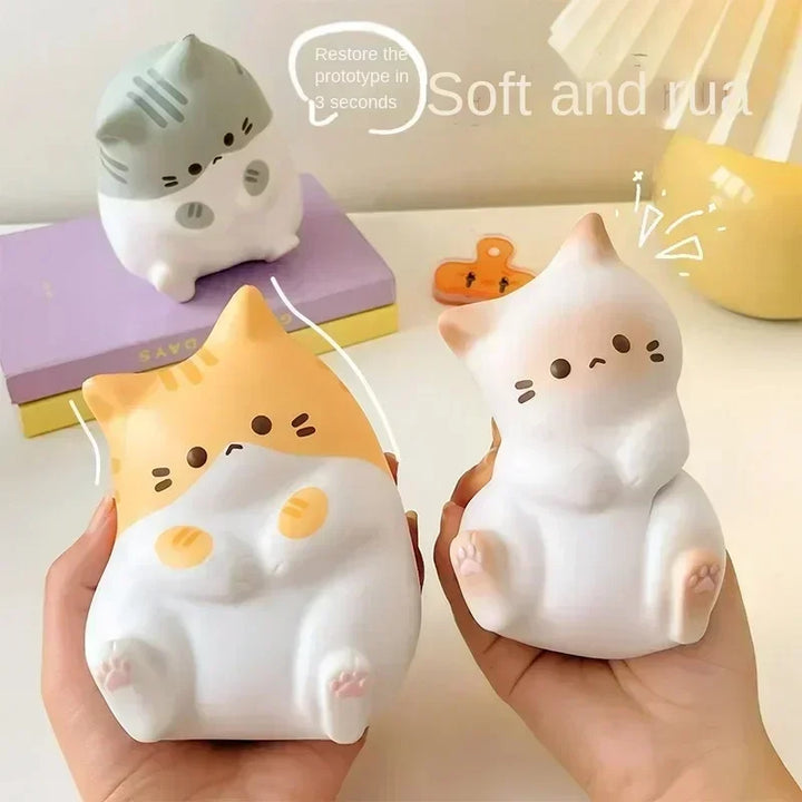 New Cat Stress Relief Squishy Toy PU Squeeze Antistress Table Ornaments Reliever Toys Plastic Shape Knead, Release Stress Toy