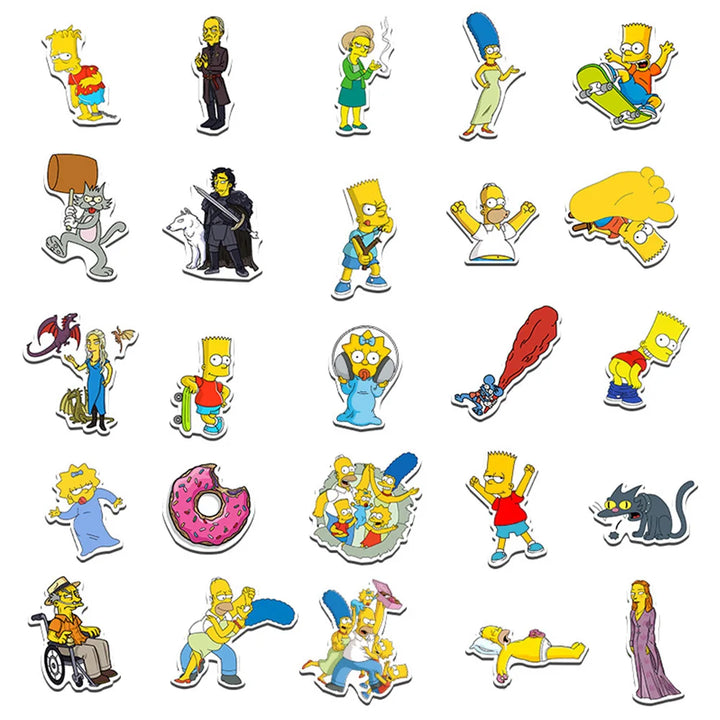 10/30/50pcs Funny Simpson Family Cartoon Anime Stickers Decals Laptop Motorcycle Luggage Phone Car Waterproof Sticker Kid Toy - Gufetto Brand 