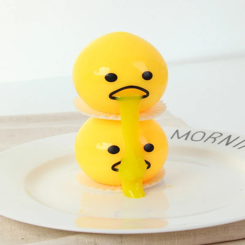 Puking Egg Yolk Stress Ball with Yellow Goop Relieve Stress Toy Funny Squeeze Tricky AntiStress Disgusting Egg Toy Kids Gift