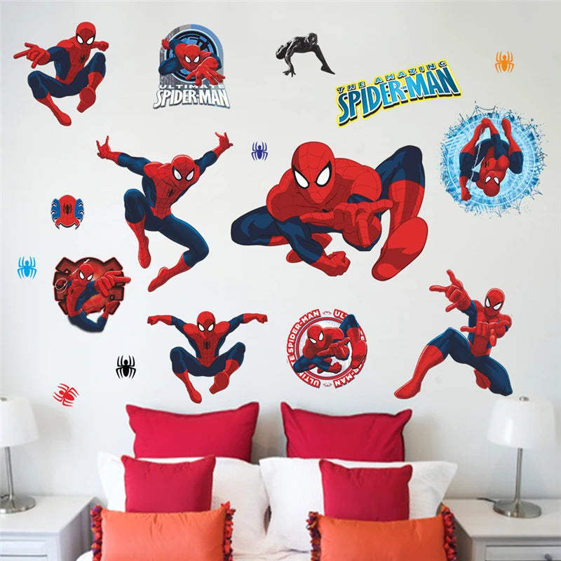 3D Stereoscopic Effect Spider-Man Wall Stickers For Kids Room Marvel Superhero Movie Poster Living Room Bedroom Wall Decoration - Gufetto Brand 
