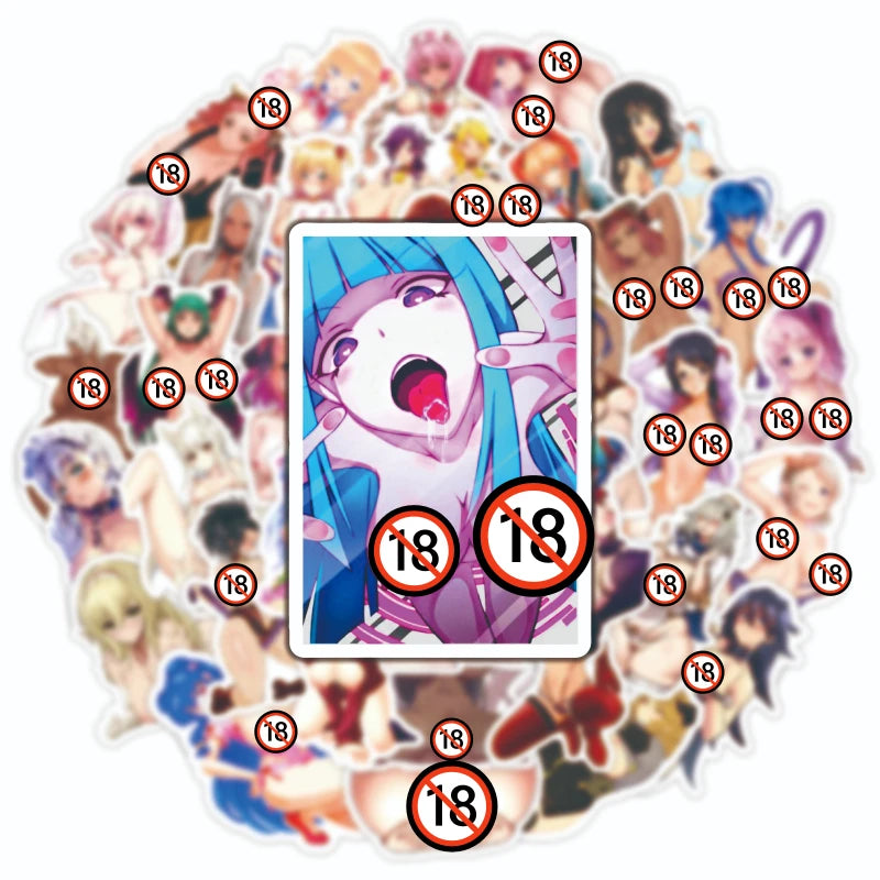 10/50/100/200/500PCS No Repeat Exclusive Sexy Nude Waifu Endless Beauty Temptation Adult Series Stickers (18+) - Gufetto Brand 