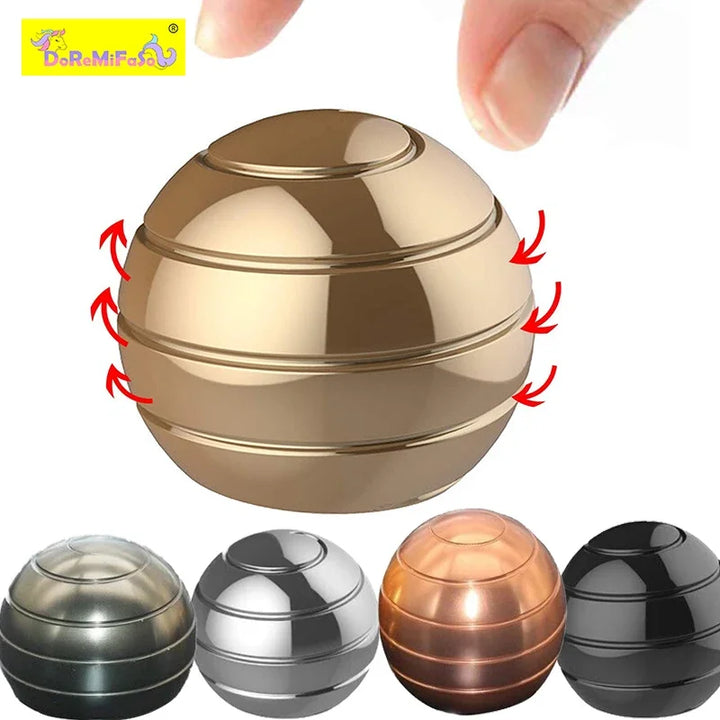 Kinetic Art Desk Fidgets Spinner Toys Illusion Metal Spinner Ball Adults AntiStress Gyro Hand Fingertip Toy Desktop Fingertip