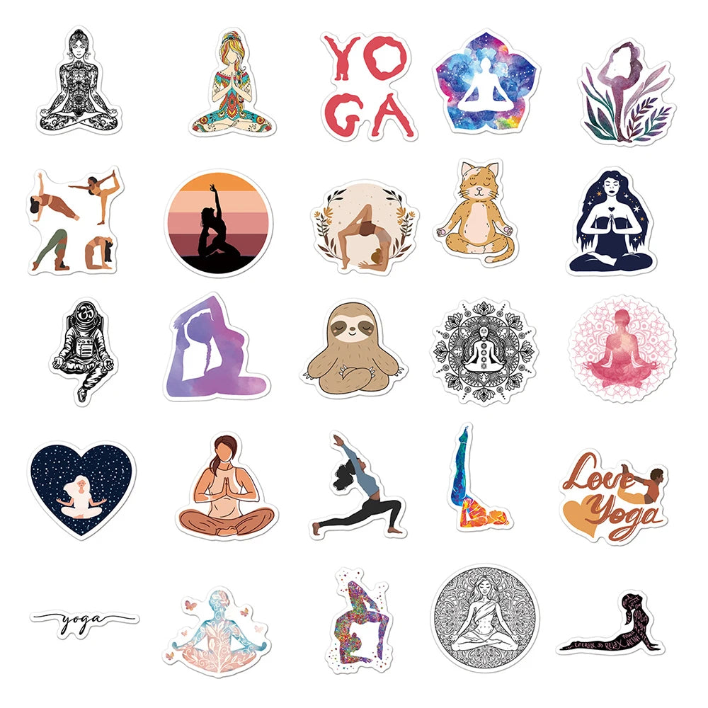 10/30/50pcs Vintage Yoga Mandala Flowers Graffiti Stickers Decals Skateboard Laptop Phone Waterproof Sticker Kids Classic Toy - Gufetto Brand 