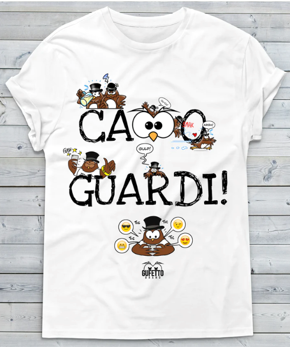 T-shirt uomo bianca manica lunga Cazzo Guardi GUFETTO EDITION Outlet - Gufetto Brand 