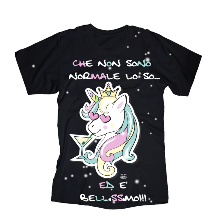 T-shirt Donna Nera Unicorno Che non sono... Outlet - Gufetto Brand 