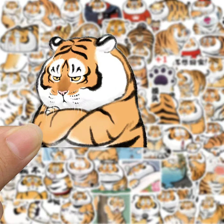 10/30/50PCS Cartoon Cute Fat Tiger Animal Creative Graffiti Sticker Bike Skateboard Car Helmet Laptop Computer Wholesale - Gufetto Brand 