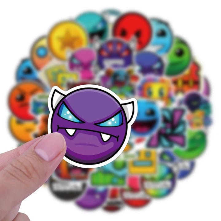 10/30/50pcs Game Geometry Dash Stickers Cartoon Decals Waterproof Decorative Skateboard Laptop Bicycle PVC Cool Sticker Kids Toy - Gufetto Brand 