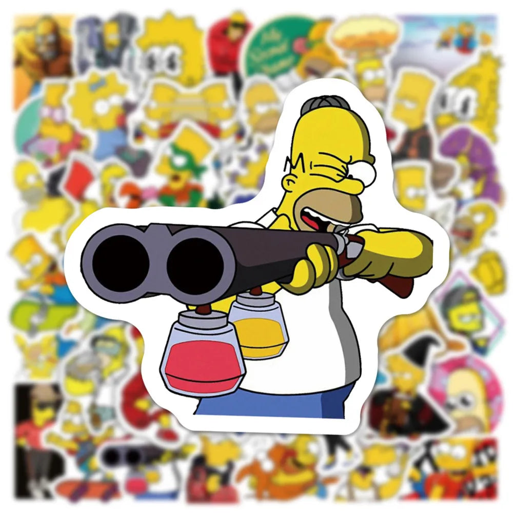 10/30/50pcs Cartoon Comedy Simpson Family Stickers Funny Decals Toys DIY Skateboard Motorcycle Laptop Cute Anime Kids Sticker - Gufetto Brand 