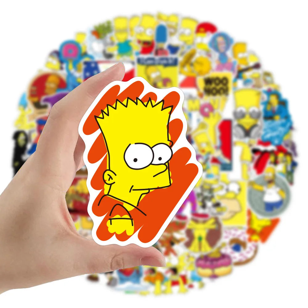 10/30/50/100pcs Cartoon Anime Comedy Simpson Family Stickers Decals DIY Laptop Skateboard Car Waterproof Funny Kids Sticker Toys - Gufetto Brand 