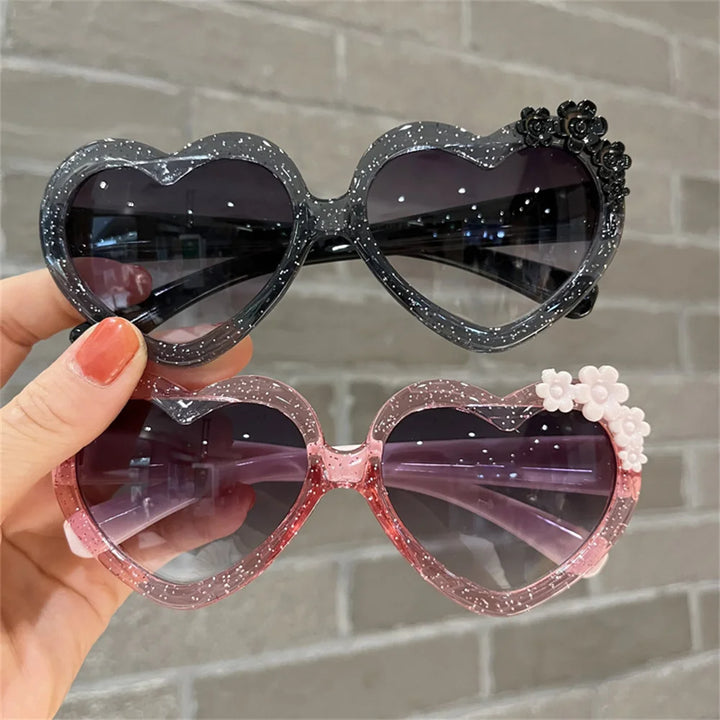 2024 Fashion Heart-Shape Sunglasses For Kids Retro Cute Pink Cartoon Sun Glasses Frame Girls Boys Baby Children Eyewear Goggles - Gufetto Brand 