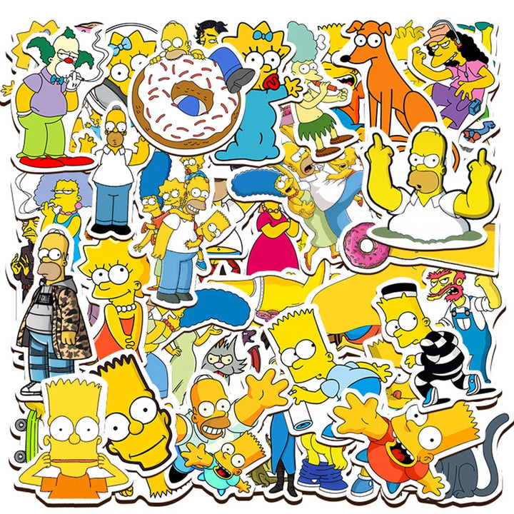 10/30/50pcs Funny Simpson Family Cartoon Anime Stickers Decals Laptop Motorcycle Luggage Phone Car Waterproof Sticker Kid Toy - Gufetto Brand 