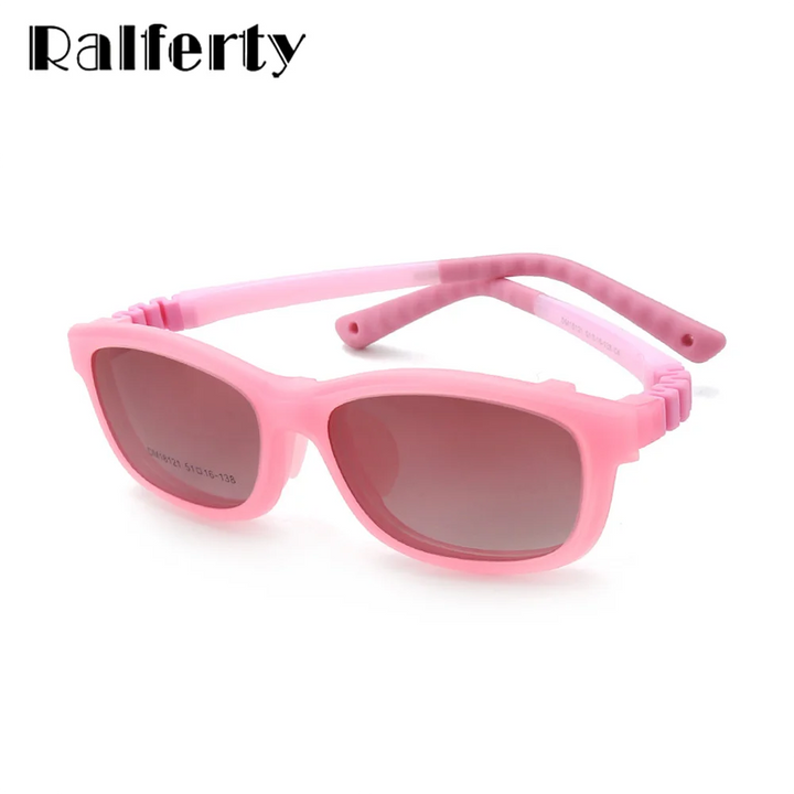 Ralferty 2 In 1 Kids Sunglasses Polarized Clips On Glasses Child 0 Diopter Prescription Optic Myopia Eyewear Frame Glasses Chain - Gufetto Brand 